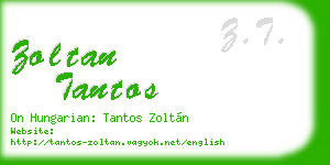zoltan tantos business card